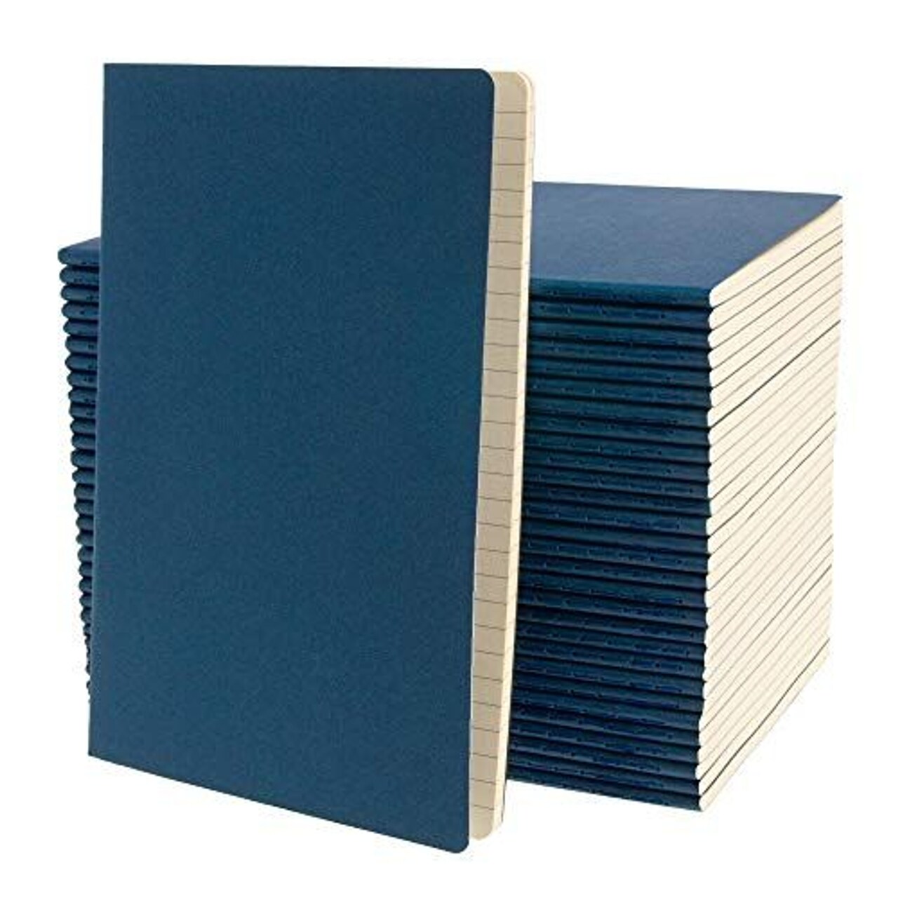 Simply Genius A5 Notebooks for Work, Travel, Business, School & More - College Ruled Notebook - Softcover Journals for Women & Men - Lined Note Books with 92 pages, 5.5" x 8.3" (Navy, 30 pack)